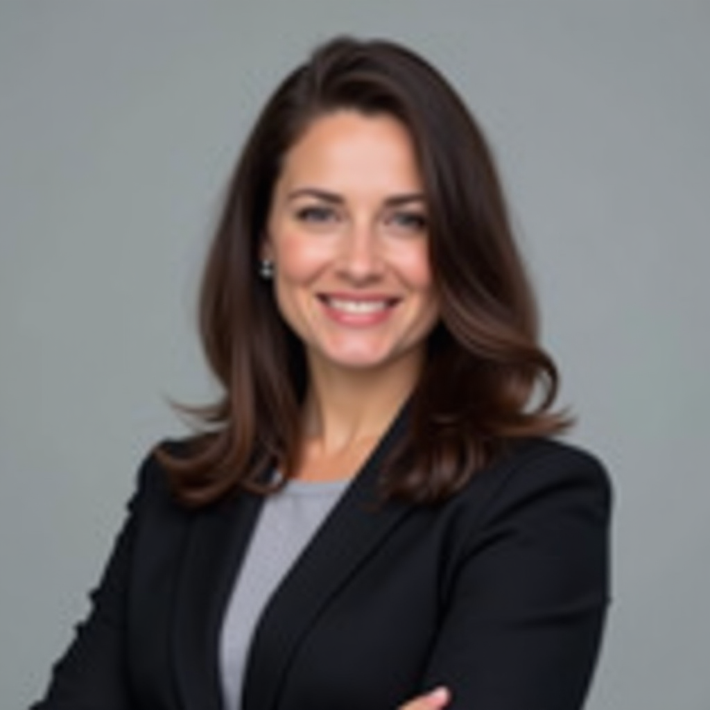 Professionelles Porträtfoto von Marina Petrov, Head of Institutional Currency Operations bei 7orca, in formeller Geschäftskleidung vor neutralem Hintergrund